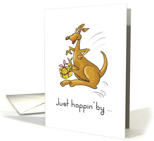 Happy Birthday for Child Kangaroos with Present card (149006)