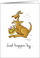 Happy Birthday for Child Kangaroos with Present card