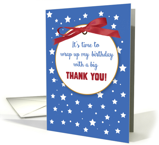 Birthday Gift Thank You Presents Red Ribbon Stars card (1502162)