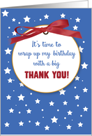 Birthday Gift Thank You Presents Red Ribbon Stars card