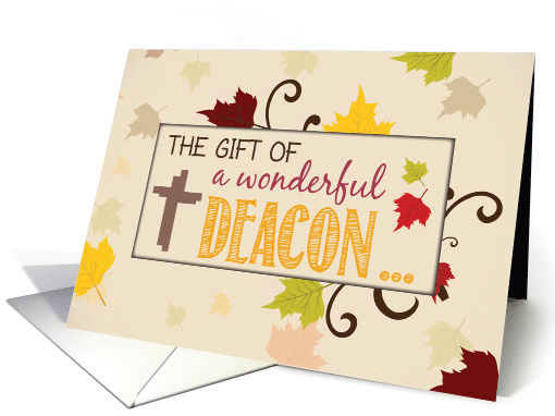 Deacon Thanksgiving Gift Fall Leaves card (1502342)