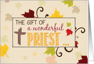 Priest Thanksgiving Gift Fall Leaves card