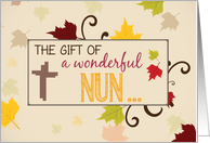 Nun Thanksgiving Gift Fall Leaves card
