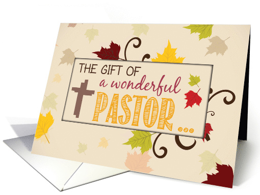 Pastor Thanksgiving Gift Fall Leaves card (1502522)
