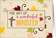 Minister Thanksgiving Gift Fall Leaves card
