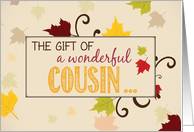 Cousin Thanksgiving Gift Fall Leaves card