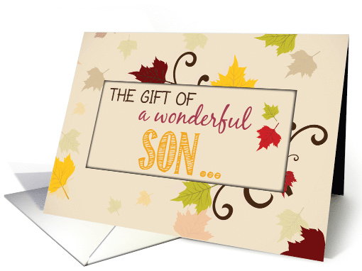 Son Thanksgiving Gift Fall Leaves card (1502536)