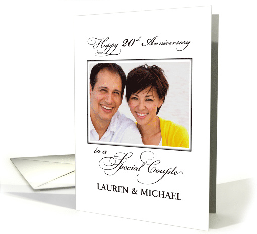 20th Wedding Anniversary Custom Name and Photo Congratulations card