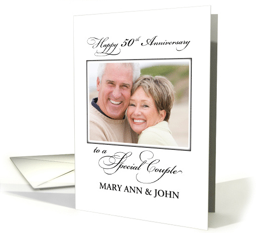 50th Wedding Anniversary Custom Name and Photo Congratulations card