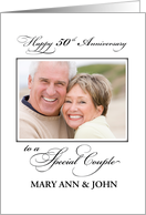 50th Wedding Anniversary Custom Name and Photo Congratulations card