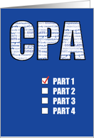 Passing 1 Part CPA Congratulations Certified Public Accountant Blue card