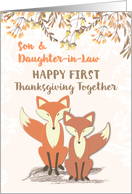 Son and Daughter in Law Newlyweds First Thanksgiving Foxes card