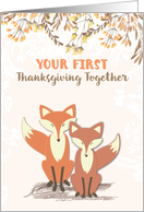 First Thanksgiving as Newlyweds Foxes card