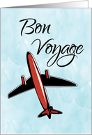 Bon Voyage Airplane in Blue Sky card