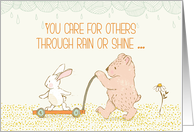 Caring for Others Bear and Rabbit card