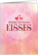 Sending You Hugs and Kisses Watercolor Background card