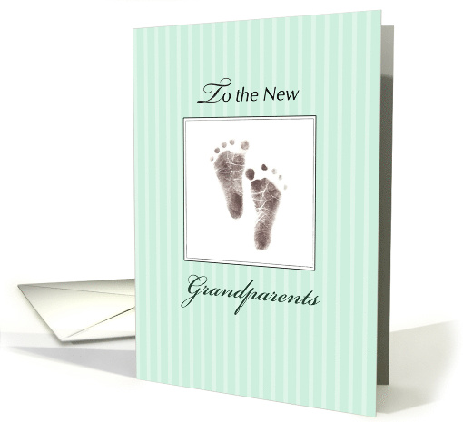 New Grandparents of Baby Neutral Green Footprints card (1507406)