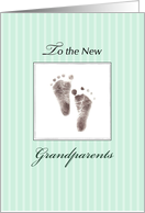 New Grandparents of Baby Neutral Green Footprints card