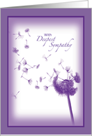 With Deepest Sympathy Dandelion Flower card