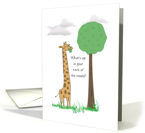 Thinking of You Giraffe and Tree Hello card (150869)