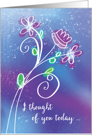 Thought Of You Today Purple Flowers card