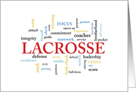 Lacrosse Coach Birthday in Sports Words card