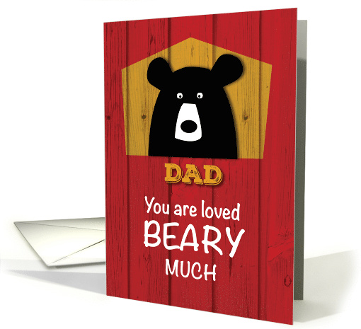 Dad Valentine Bear Wishes on Red Wood Grain Look card (1509882)