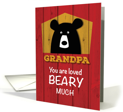 Grandpa Valentine Bear Wishes on Red Wood Grain Look card (1509886)