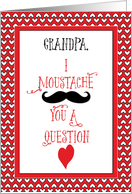 Grandpa Moustache Valentines Day Red Hearts card