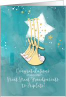 Great Great Grandparents to Triplets Congratulations Baby in Stars card