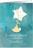 Grandparents to a Grandson Congratulations Baby in Stars card