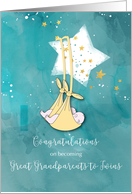 Great Grandparents to Twins Congratulations Baby in Stars card