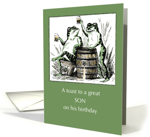 Son Birthday Frogs Toasting with Beer card (1510976)