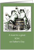 Son Fathers Day Frogs Toasting with Beer card