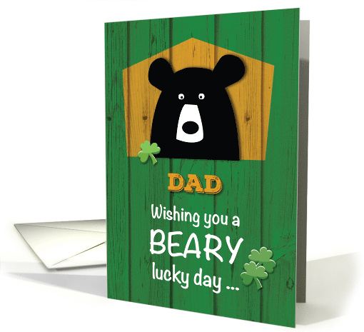 Dad Bear and Shamrocks on St Patricks Day Father card (1511304)