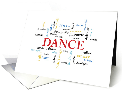 Thank You Dance Teacher in Words card (1511776)