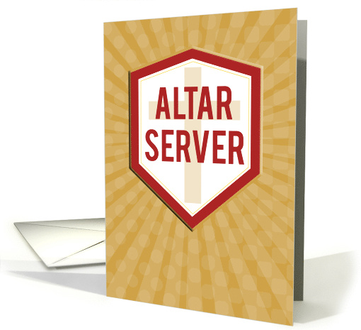 Godson Altar Server Congratulations Starburst and Shield card