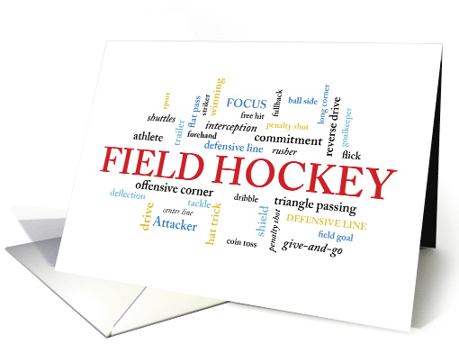 Field Hockey Birthday with Words card (1512568)
