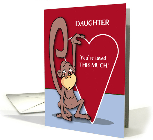 Daughter Cute Monkey on Valentines Day card (1512898)