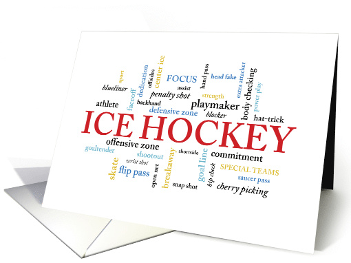Girl Ice Hockey Birthday in Words card (1513236)
