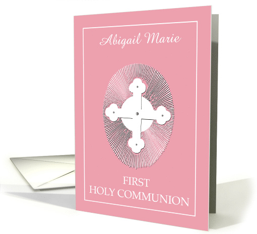 Invitation Communion Pink with Cross and Chalice card (1513248)