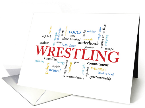 Wrestling Birthday in Words card (1514316)