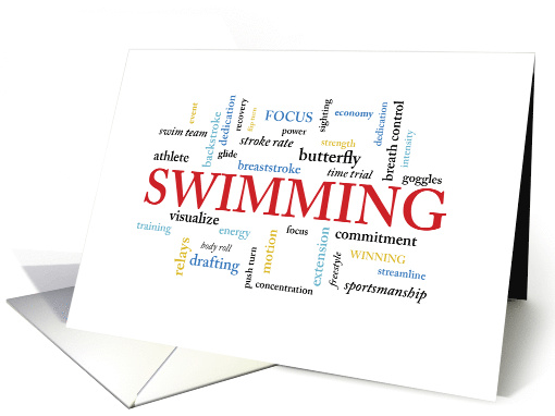 Swimming Coach Thank You In Words card (1514320)