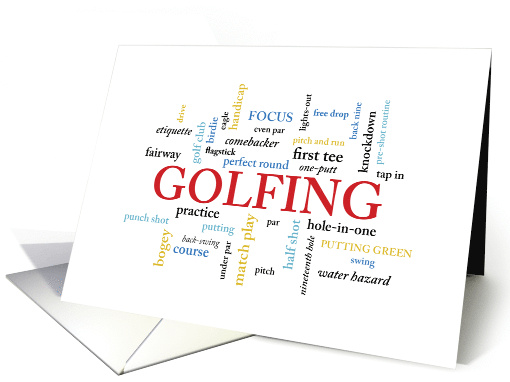 Golf Coach Thank You in Words card (1514334)