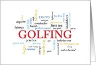 Golfing Coach Birthday in Words card