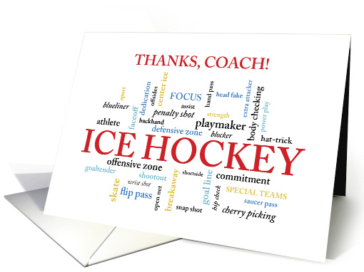 Ice Hockey Coach Thank You in Words card (1514350)