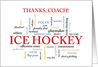 Ice Hockey Coach Thank You in Words card