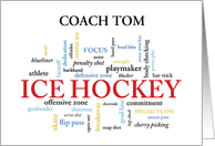 Ice Hockey Coach Custom Name Thank You in Words card