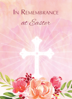 In Remembrance Religious Easter Blessings Watercolor Look Flowers