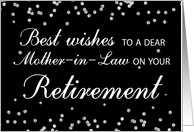 Mother in Law Retirement Congratulations Black with Silver Sparkles card